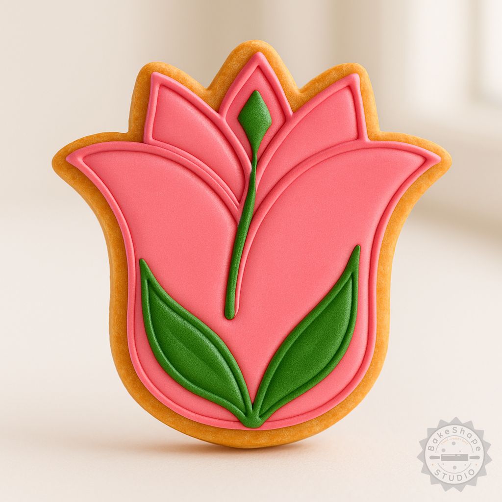 Tulip shape cutter and stamp STL files for 3D printing cookies and fondant decorations