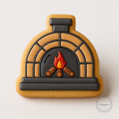 Decorated example 1 of Wood Fired Oven Set with Shape Cutter and Stamp, Ideal for Cookies and Fondant, Includes 3 Sizes