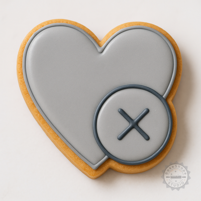 Decorated example 1 of Heart Shape Cutter and Stamp Set, 6-Piece Cookie and Fondant Tool in S/M/L Sizes