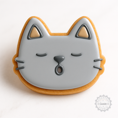 Decorated example 1 of Sleeping Shape Cutter and Stamp Set, Perfect for Cookies and Fondant, 6-Piece, S/M/L Sizes