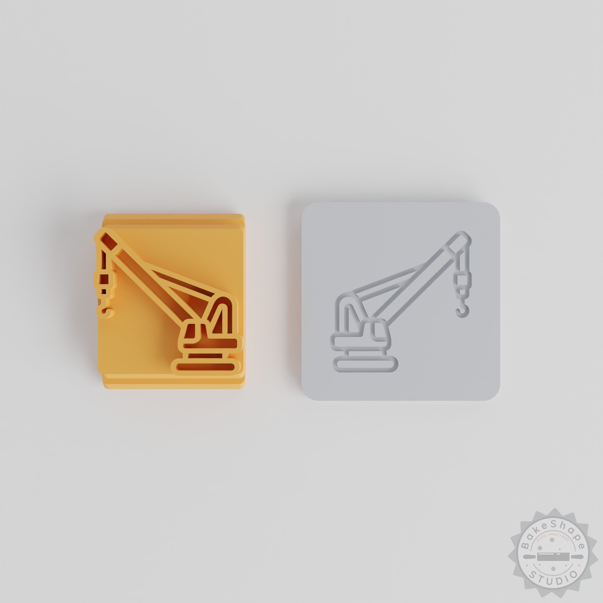 Crane Vehicle Stamp Set, 5 Motif Sizes, Perfect for Clay Cookies & Fondant Crafting