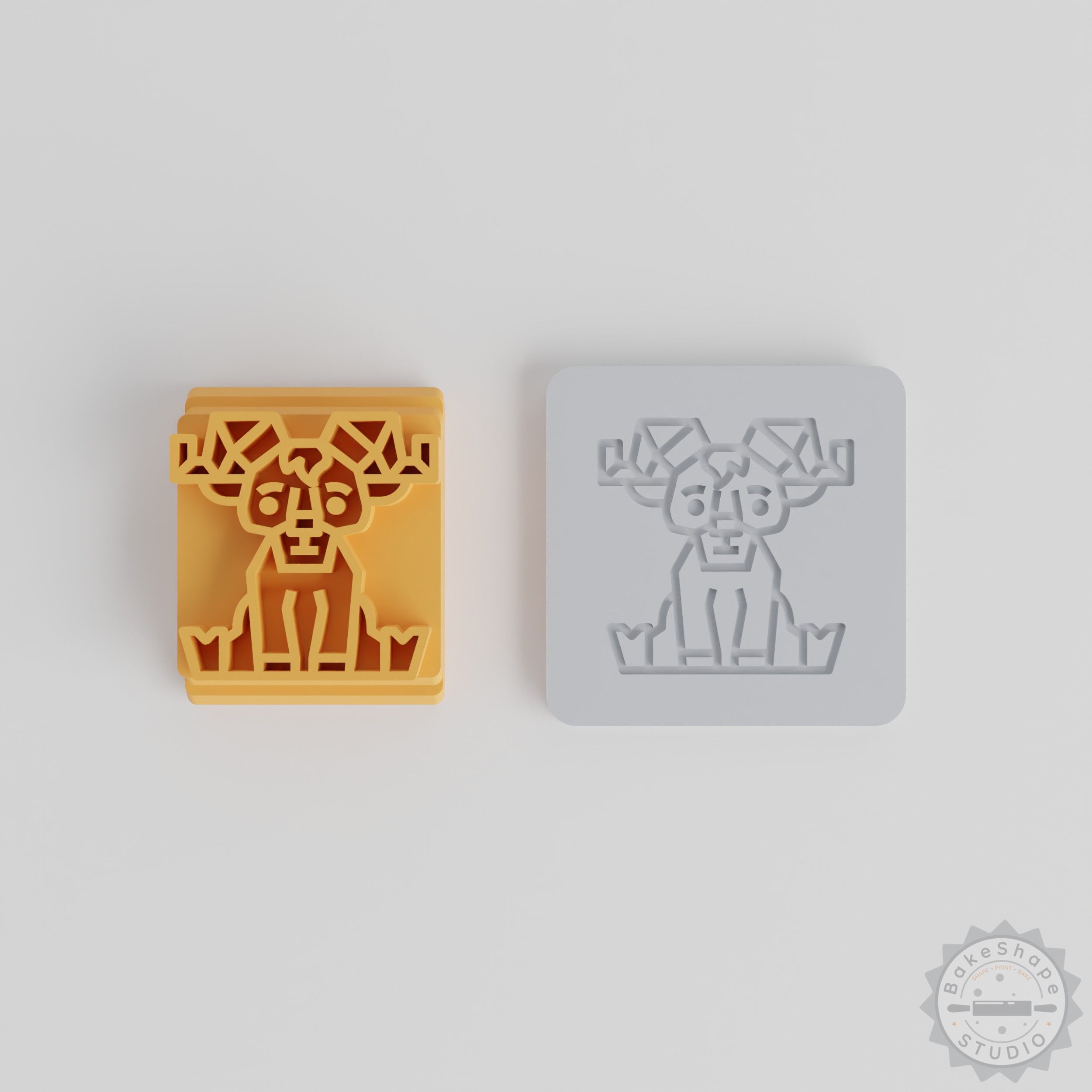 Goat Stamp Tile Set, 5 Piece, Animal Wildlife Designs for Clay, Cookies, Fondant