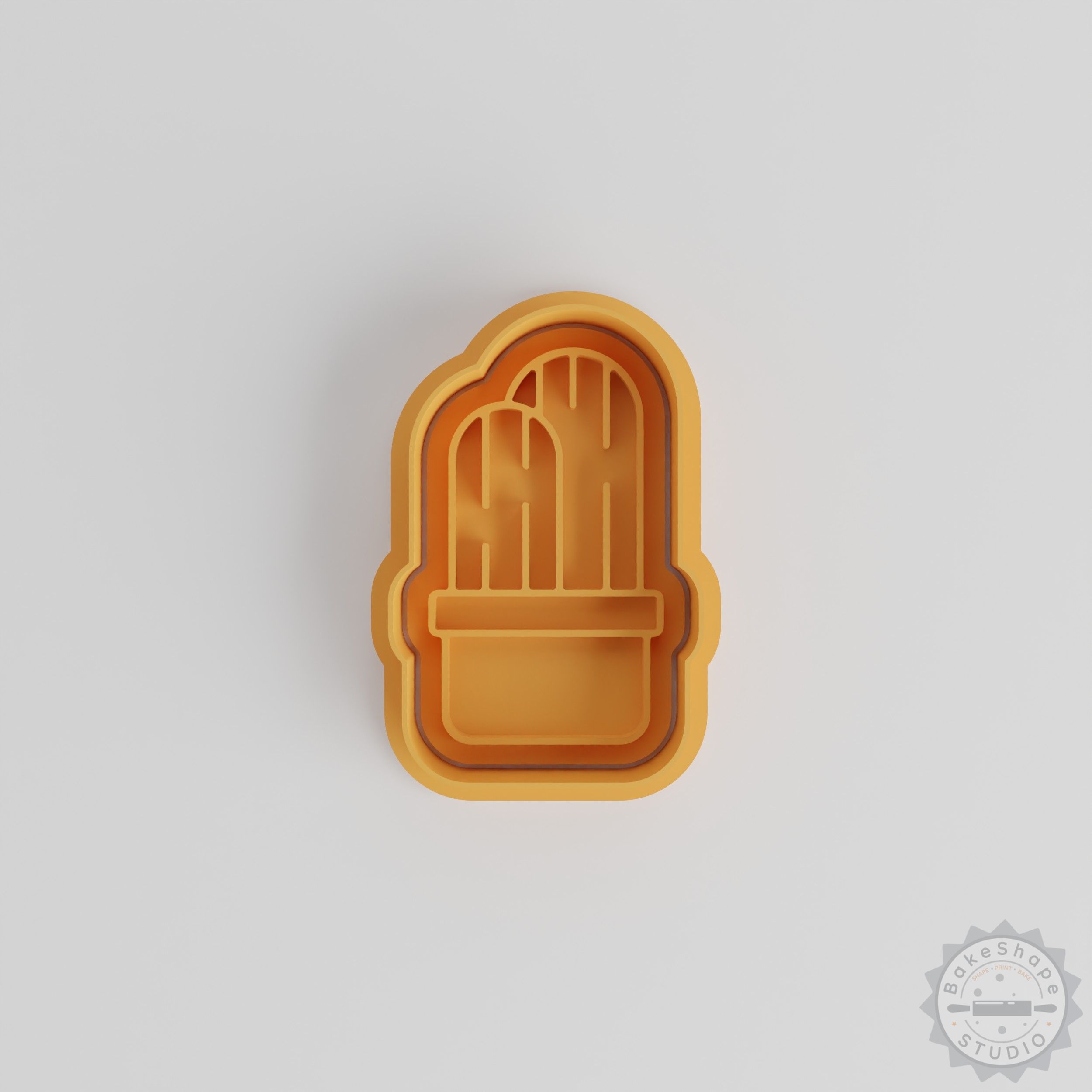 Double Cactus Cookie Cutter and Stamp Set, 6-Piece, Perfect for Fondant, S/M/L Sizes