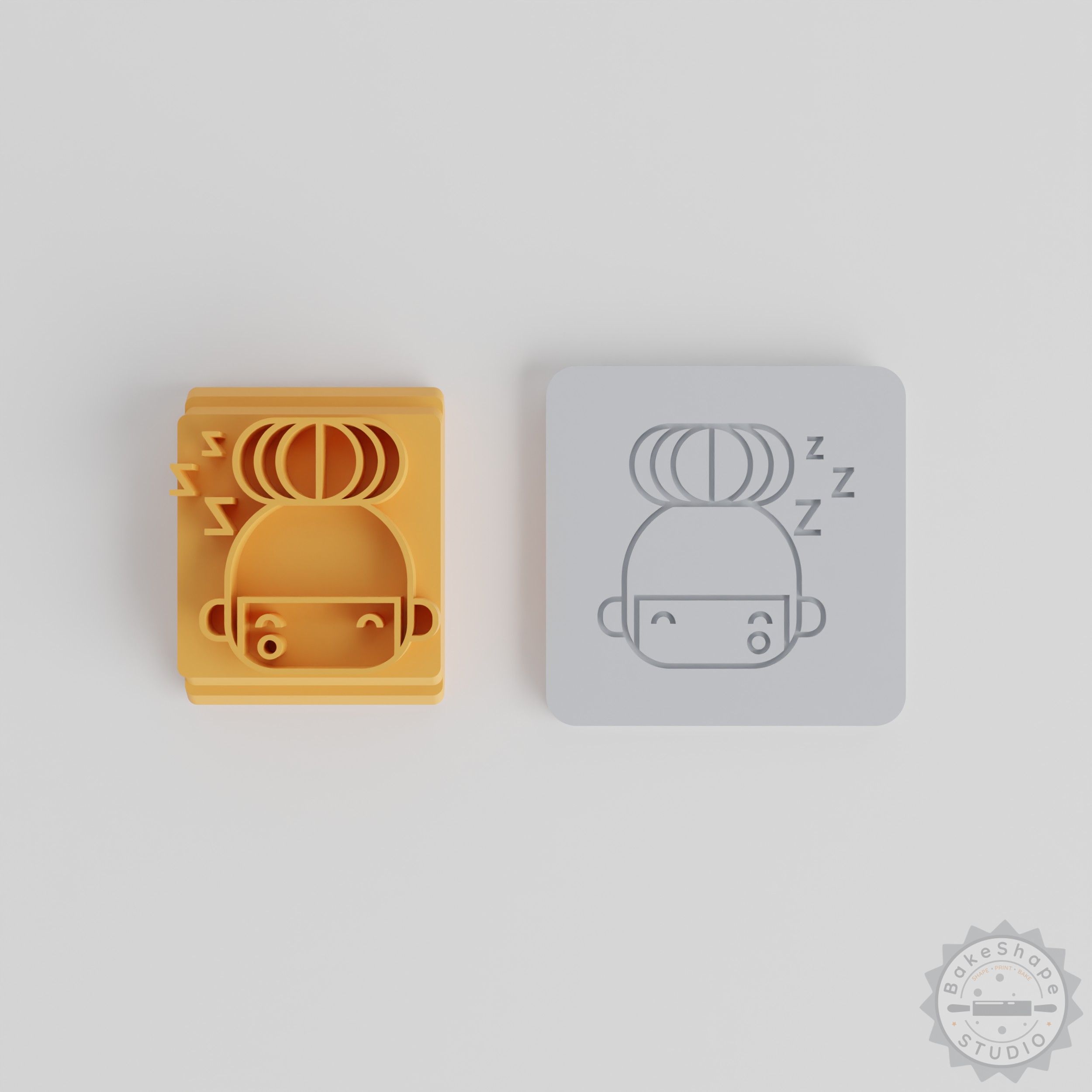 Sleepy Emoji Stamp Tile Set, 5 Sizes, Ideal for Clay, Cookies, and Fondant