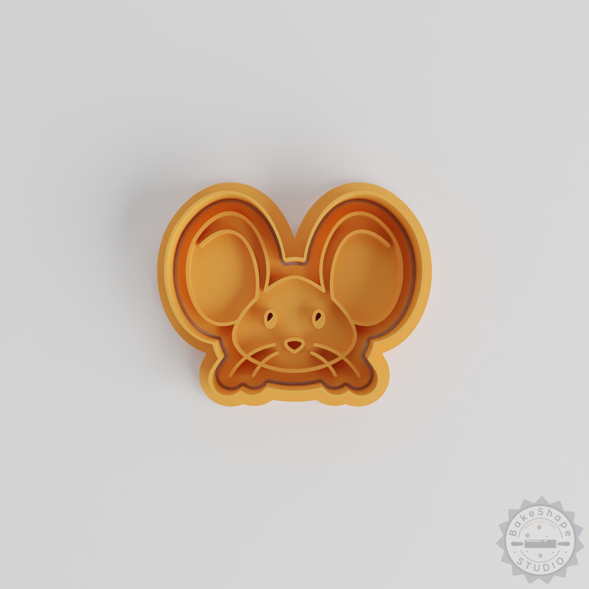 Mouse Shape Cookie Cutter and Stamp Set, Cute Animal Design, 6-Piece Set, Ideal for Baking and Fondant