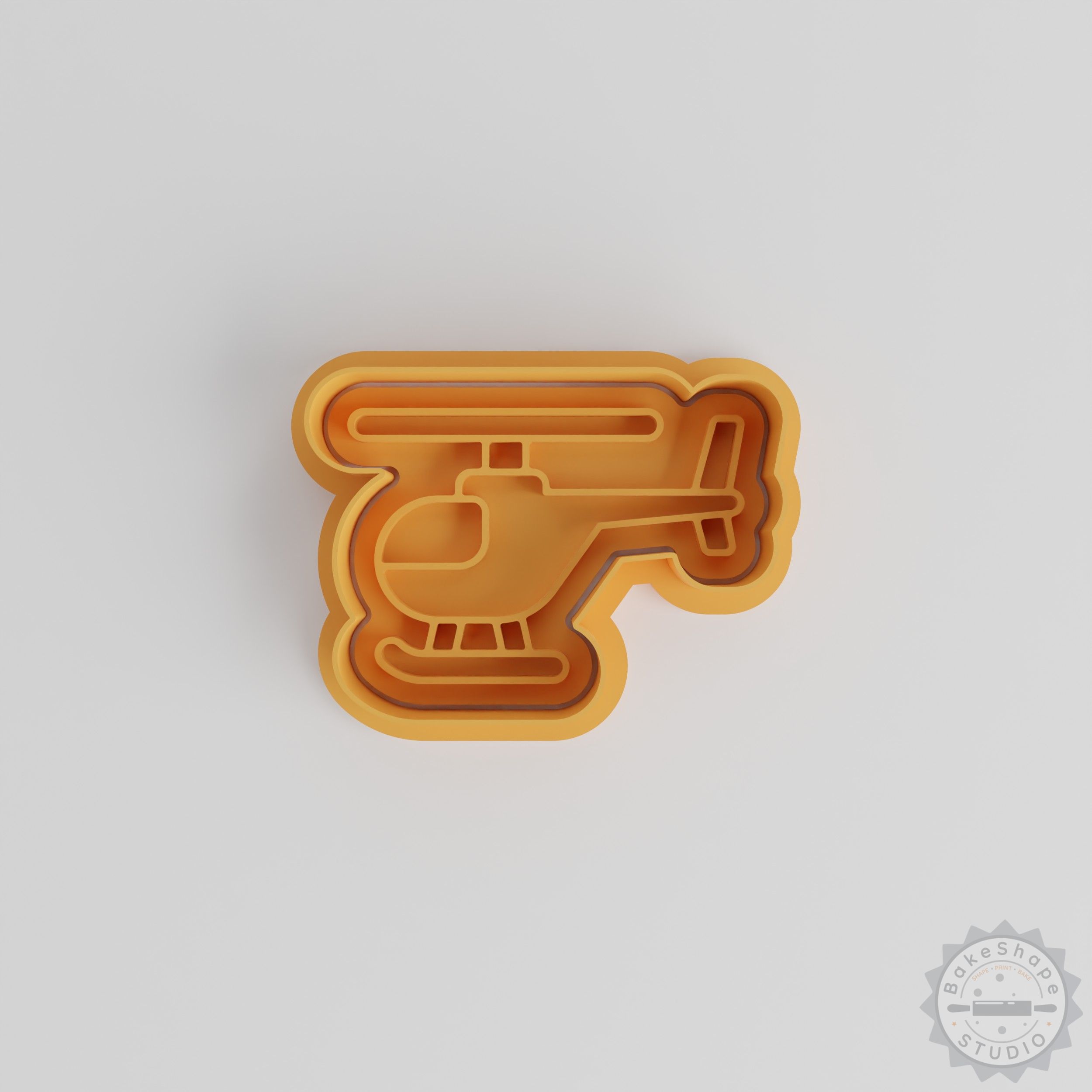 Helicopter Cookie Cutter and Stamp Set, 6-Piece, Aerial Transport Shapes for Fondant, S/M/L Sizes