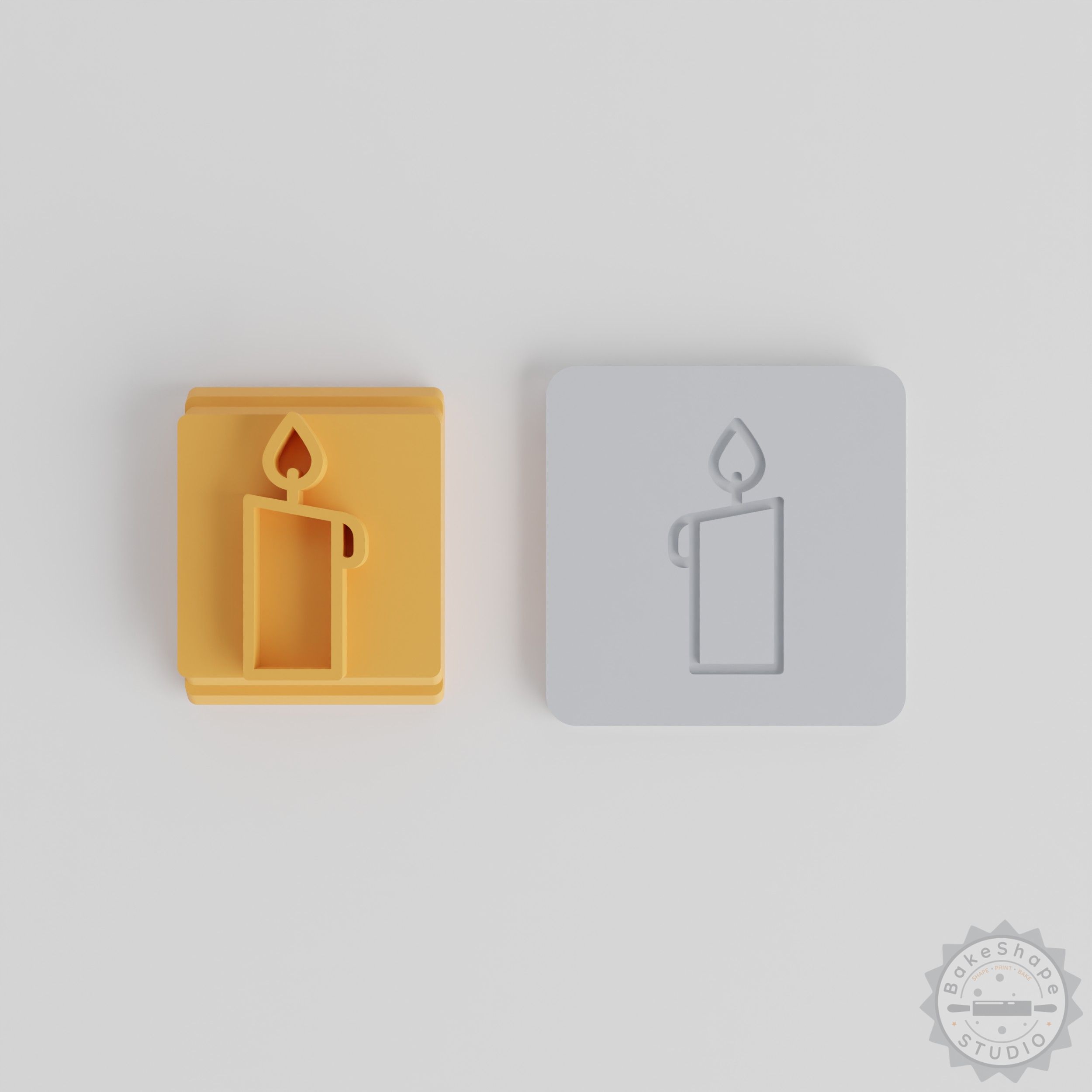 Set of 5 Candle Stamp Tiles, Perfect for Clay and Cookies, Festive Holiday Decoration