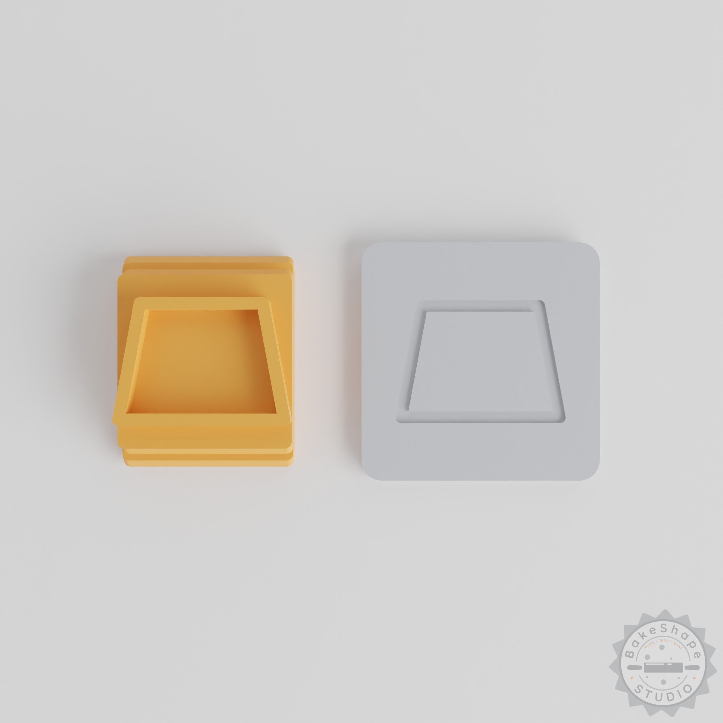 Trapezoid Stamp Tile Set, 5 Sizes for Clay, Cookies, Fondant, Geometric Shape Mold Collection