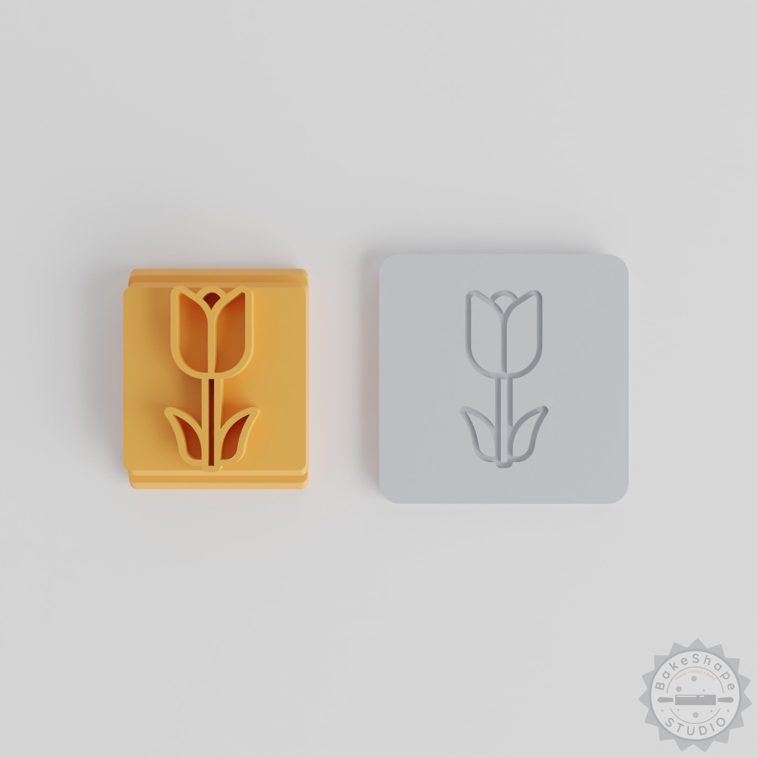 Tulip Stamp Tile Set, 5 Sizes, Perfect for Clay and Cookies, Floral Design