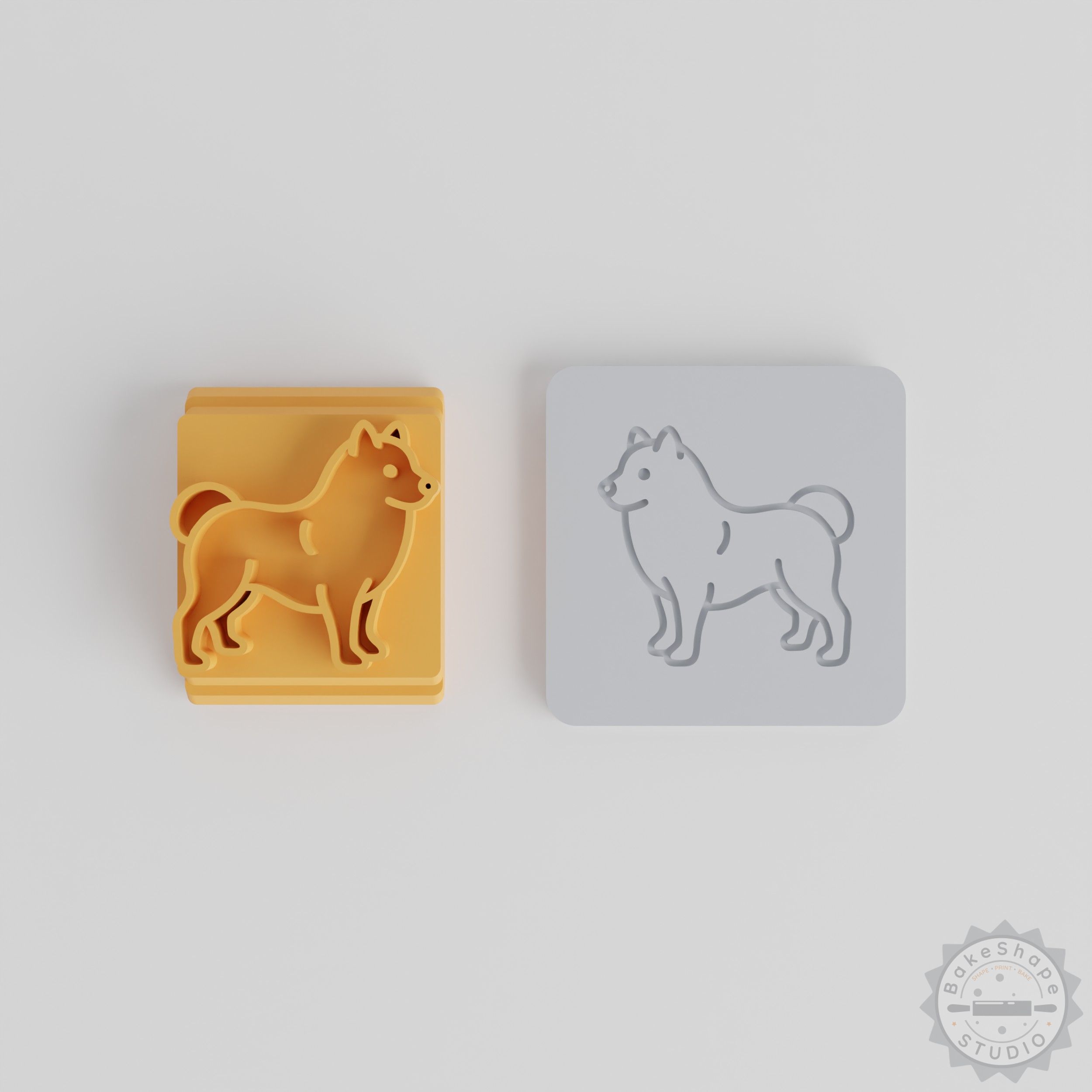 Samoyed Stamp Tile Set, 5 Sizes (20-40mm) for Clay, Cookies, Fondant, Dog Motif Design