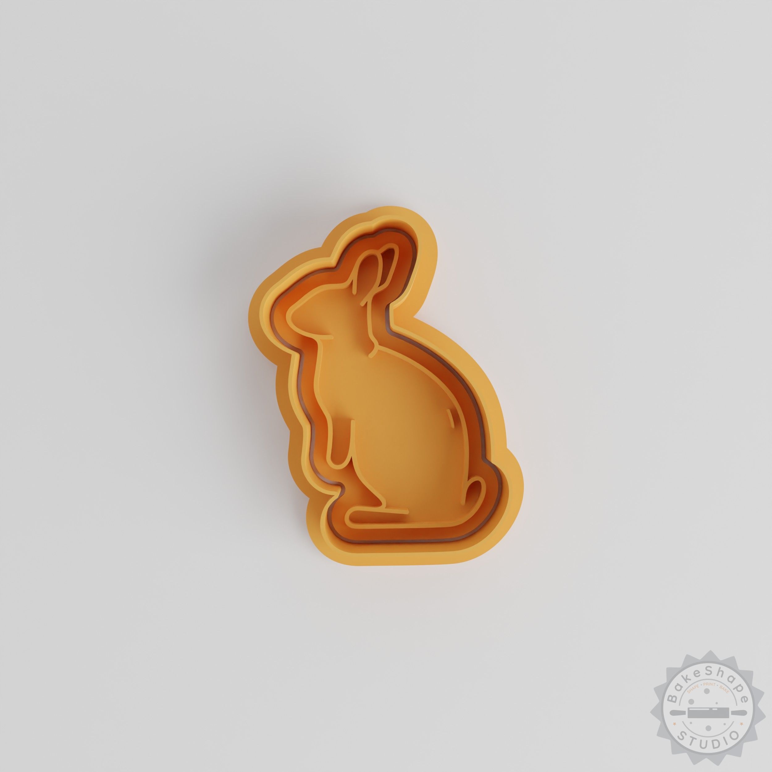 Easter Bunny cookie cutter and stamp set STL for 3D printing with Small, Medium, and Large sizes