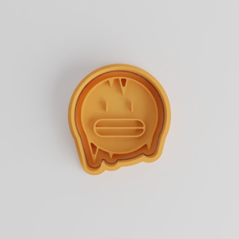 Cold Emoji Shape Cutter and Stamp Set, 6-Piece Cookie, Fondant, Baking Set, S/M/L Sizes