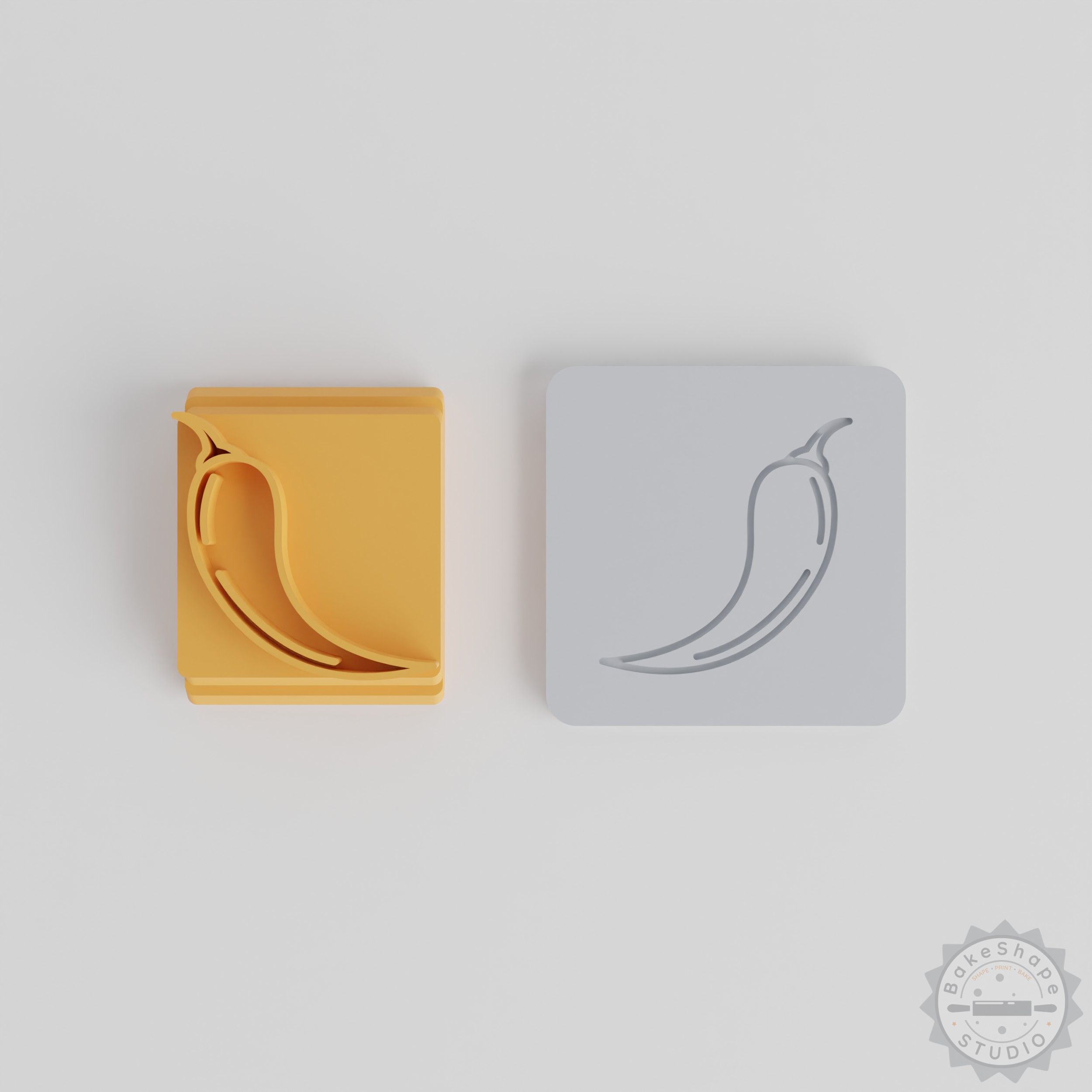 Chili Pepper Stamp Tile Set, 5 Motif Sizes for Clay, Cookies, Fondant, Organic Vegetable Design