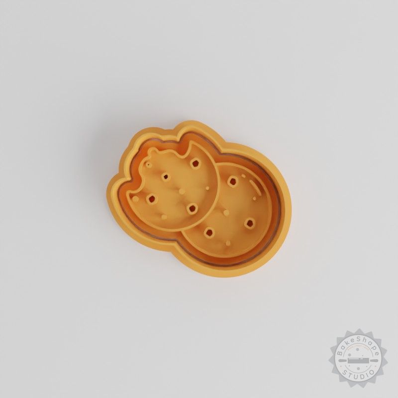 Cookie Cutter and Stamp Set for Cookies and Fondant, 6-Piece, S/M/L Sizes