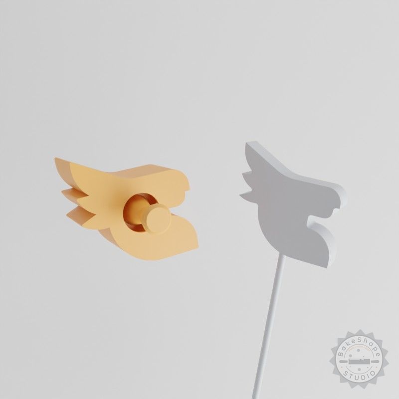 Cockatoo Cake Pop Mold Set, 2-Piece White Parrot Design, Tropical Bird Baking Molds