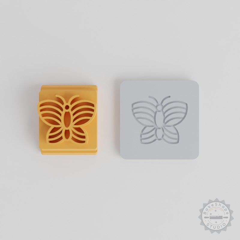 Butterfly Stamp Tile Set for Clay, Fondant & Cookies - 5 Motif Sizes