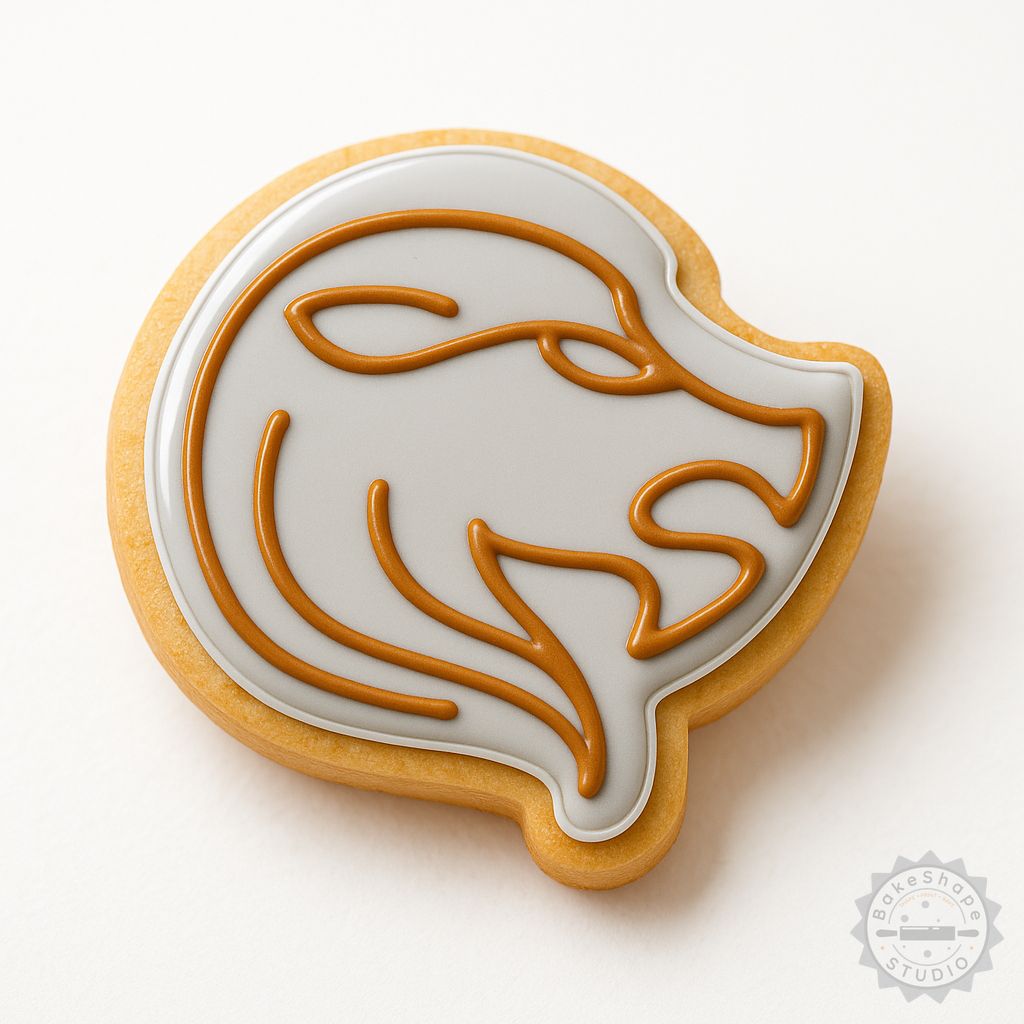 Leo shape cookie cutter and stamp set STL for 3D printing with astrology lion design