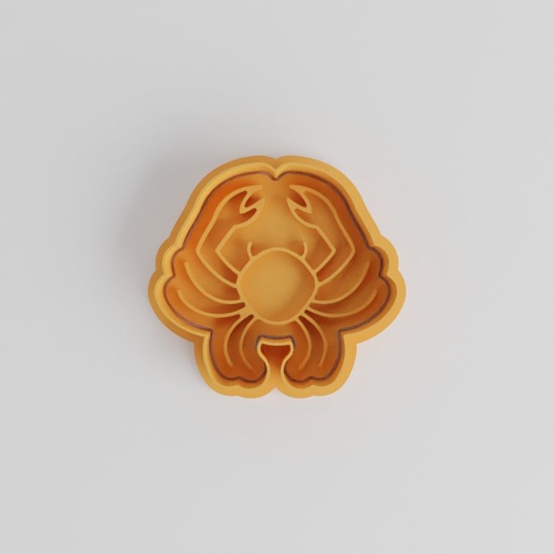 Cancer Zodiac Cookie Cutter Set, Astrology Crab Shape Set, Bake 3 Sizes, 6-Piece Horoscope Fondant Stamps