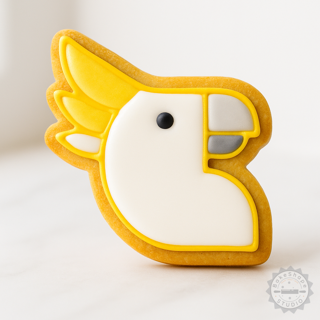Decorated example 1 of Cockatoo Cookie Cutter Set, Bird Shape Stamps, S/M/L Sizes, 6-Piece Baking Tool for Fondant and Cookies