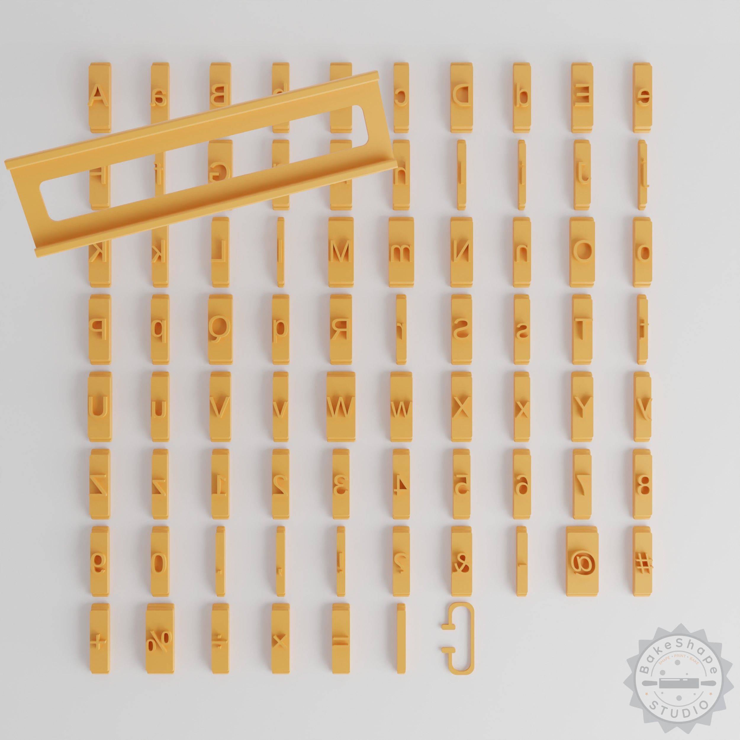 Font Tile Set, Liberation Sans, 80-Piece 1/2" Size for Clay, Cookies, Fondant