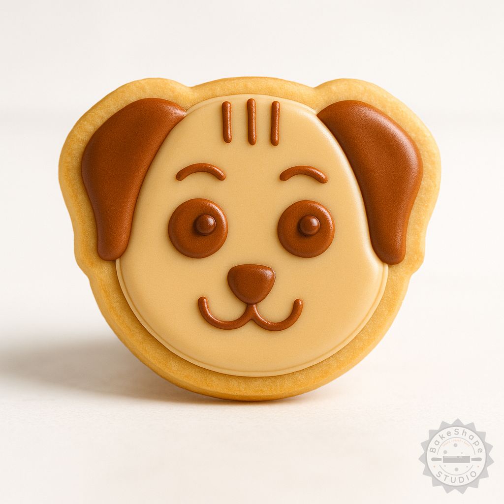 Puppy Face cookie cutter and stamp set STL for 3D printing in small, medium, and large sizes