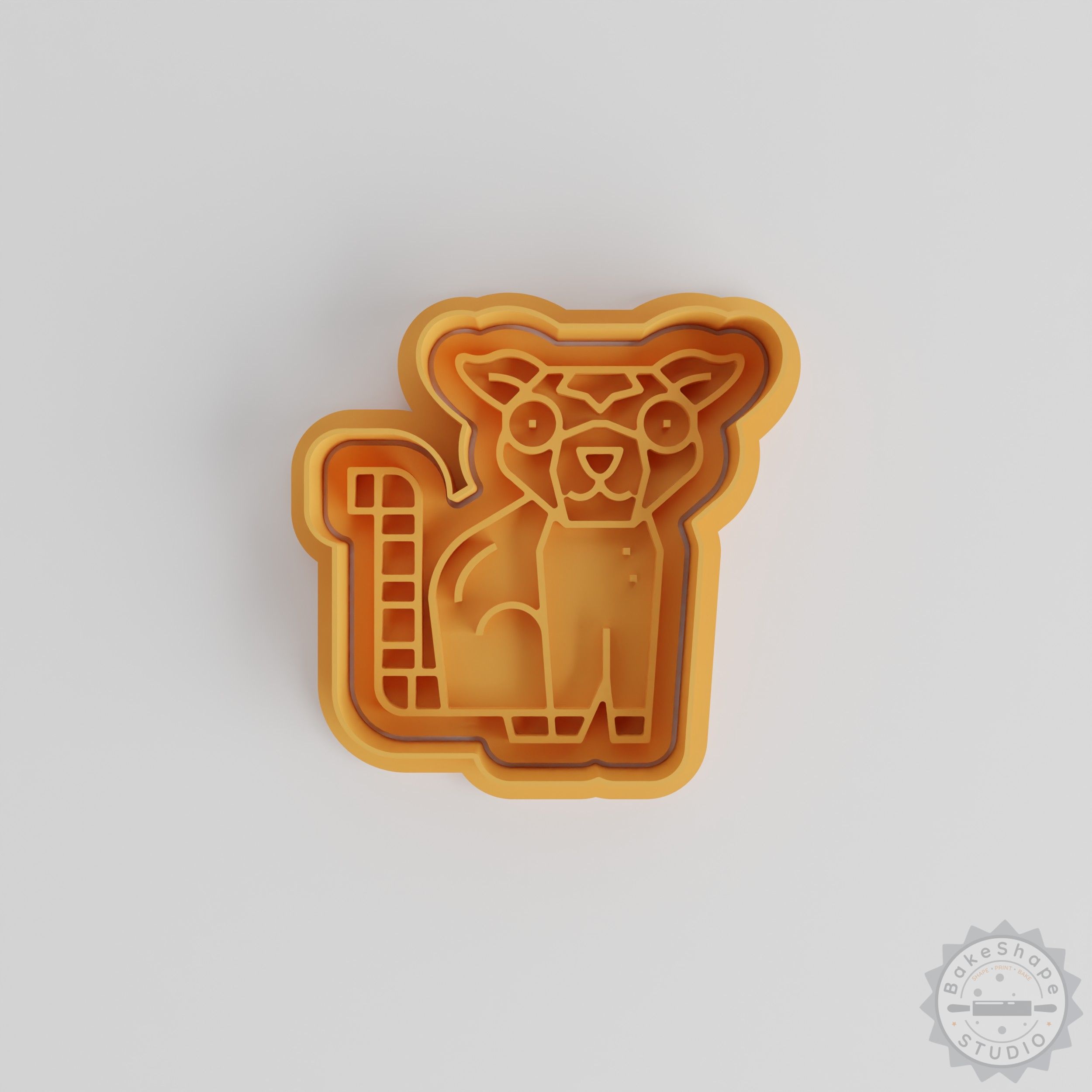 Lemur Cookie Cutter Stamp Set, Wildlife Primate Shapes, 6-Piece, Small Medium Large Sizes