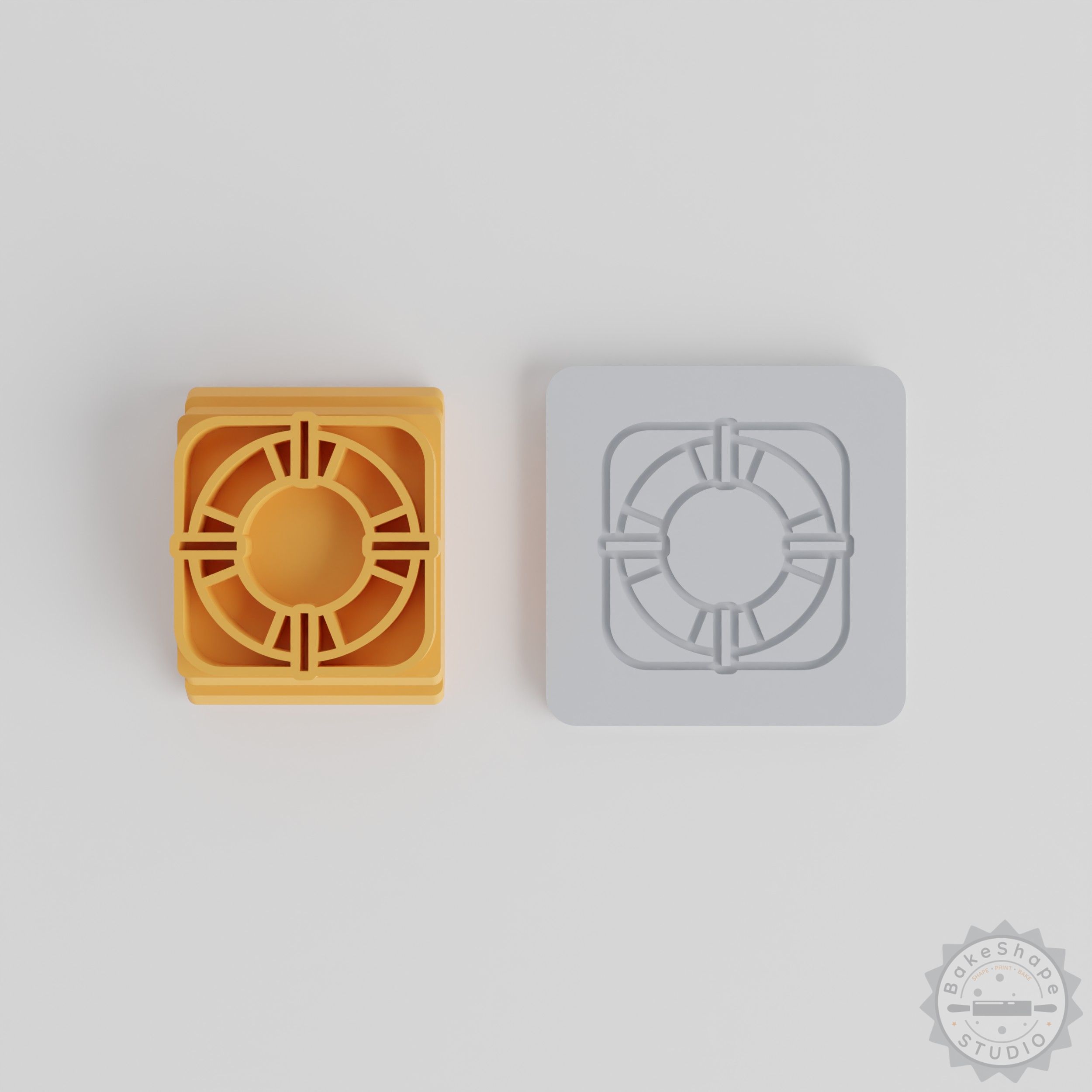 Help Ring Stamp Tile Set, 5 Sizes with Motif Designs for Clay, Fondant, Cookie Crafting