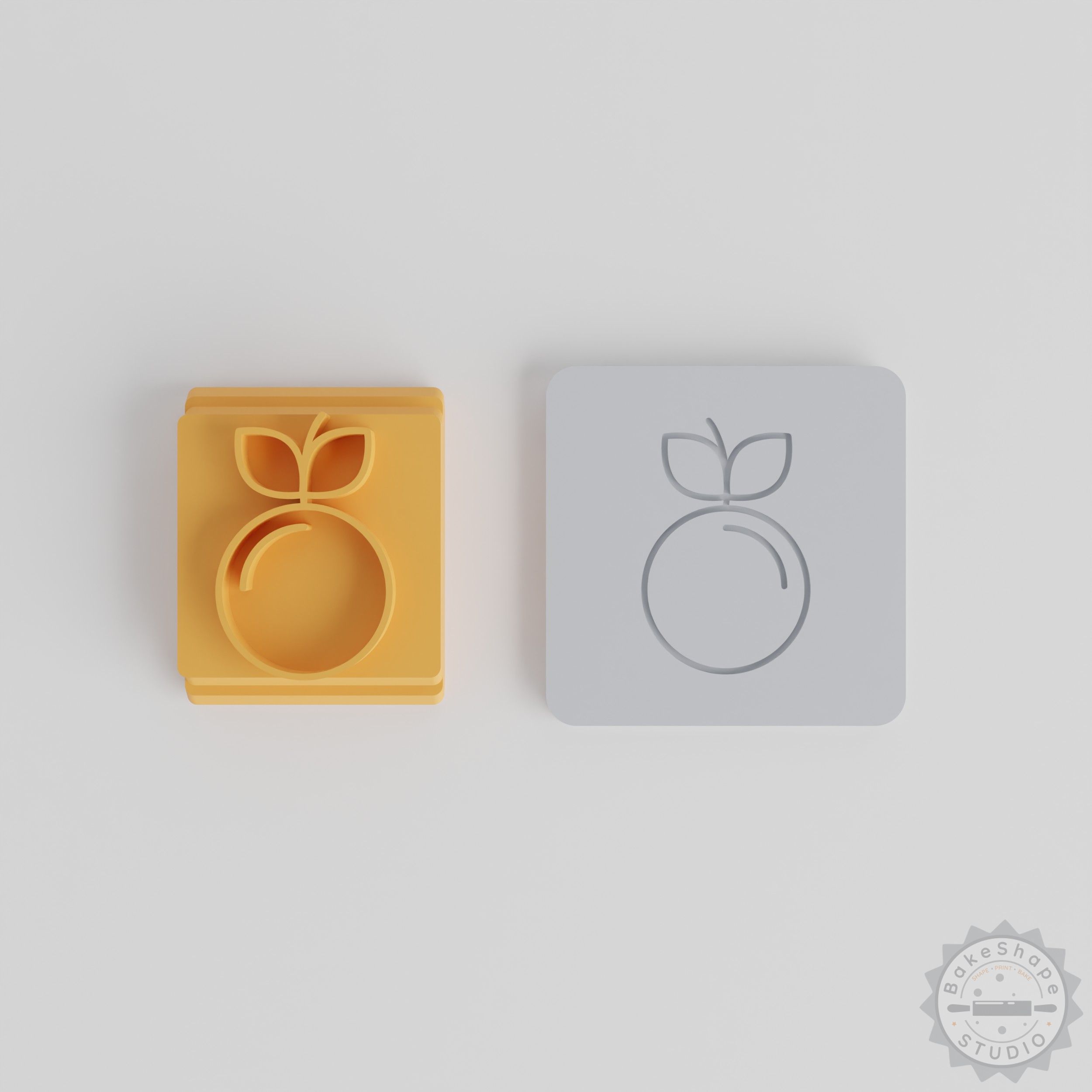 Peach Stamp Tile Set, 5 Sizes, Perfect for Clay, Cookies, Fondant - Fruit Motif Collection