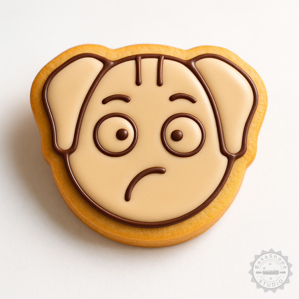 Decorated example 1 of Thinking Dog Shape Cutter Stamp Set, 6 Pieces for Cookies, Fondant, Includes S/M/L Sizes