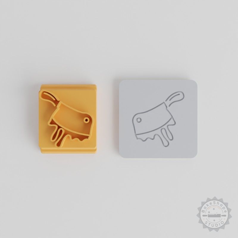 Bloody Cleaver Stamp Tile Set, 5 Sizes for Clay, Cookies, Fondant