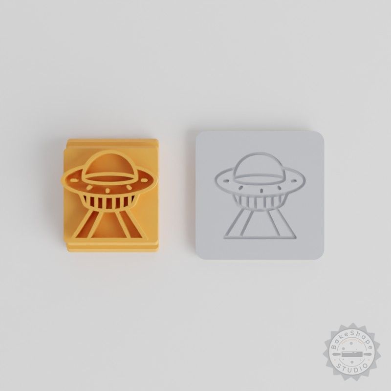 UFO Stamp Tile Set, 5 Designs, Perfect for Clay, Cookies & Fondant