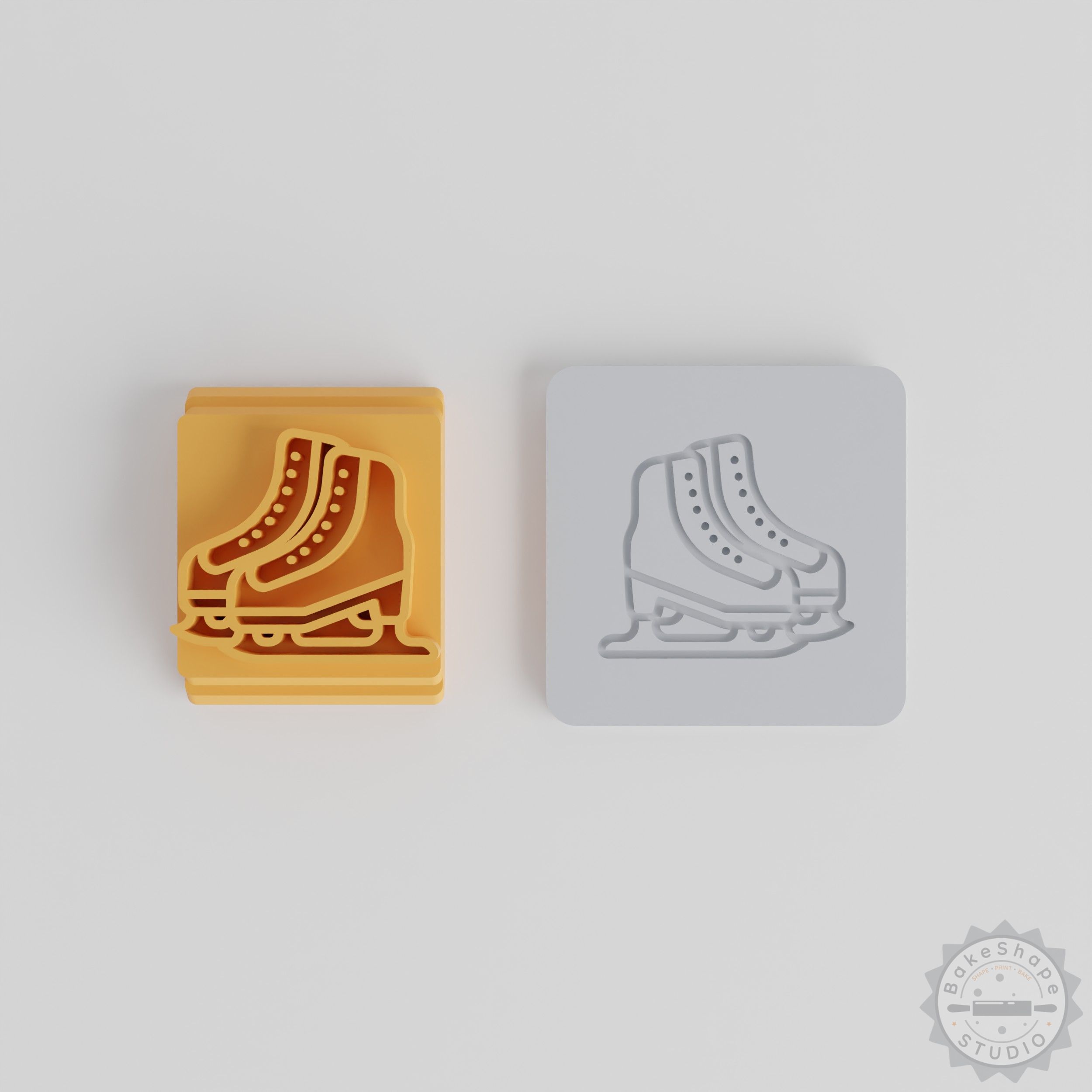 Ice Skate Stamp Tile Set, 5 Motif Sizes, Perfect for Clay and Fondant Crafting