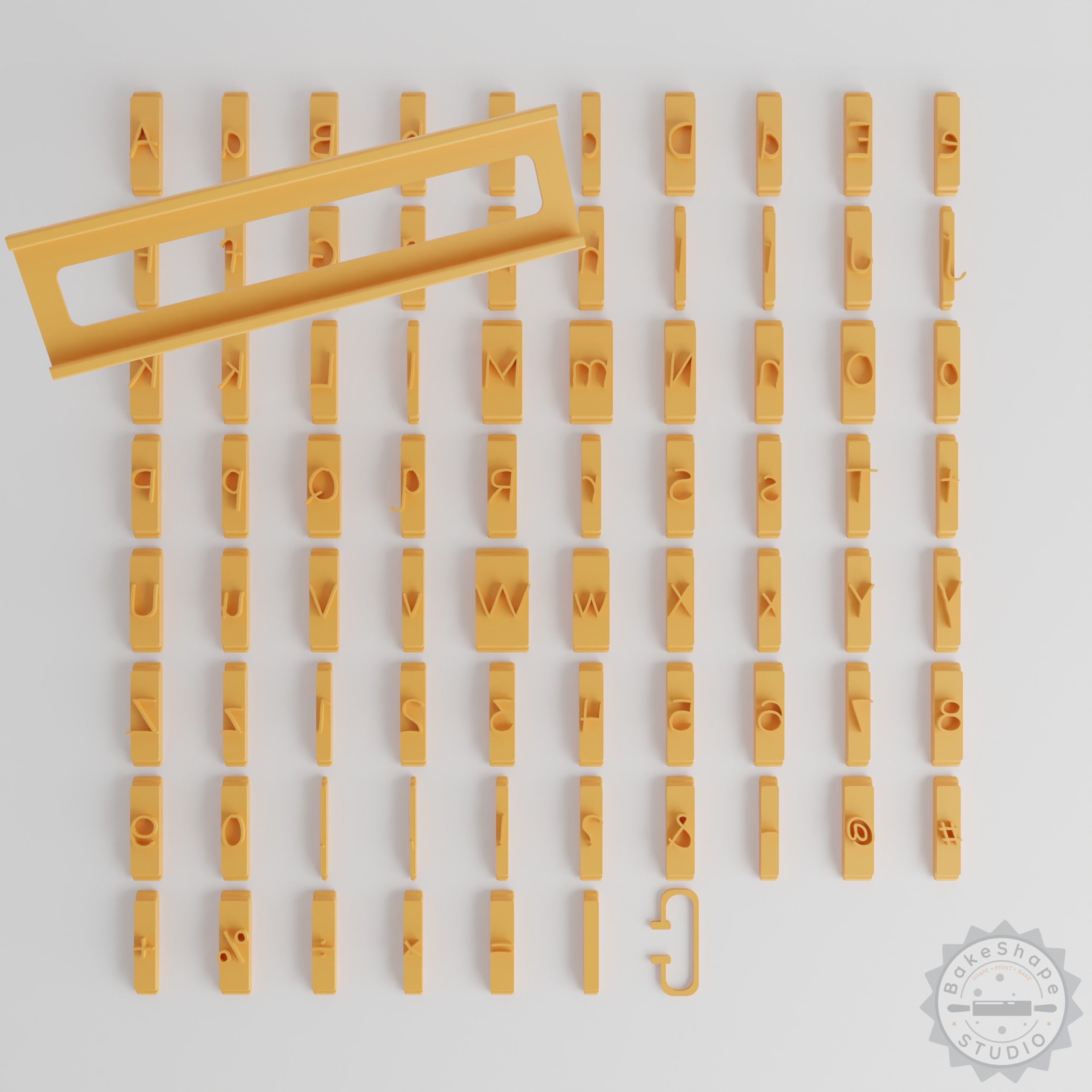 Coming Soon Font Tiles Set, 1/2" Size, 80-Piece Pack for Clay, Cookies, Fondant