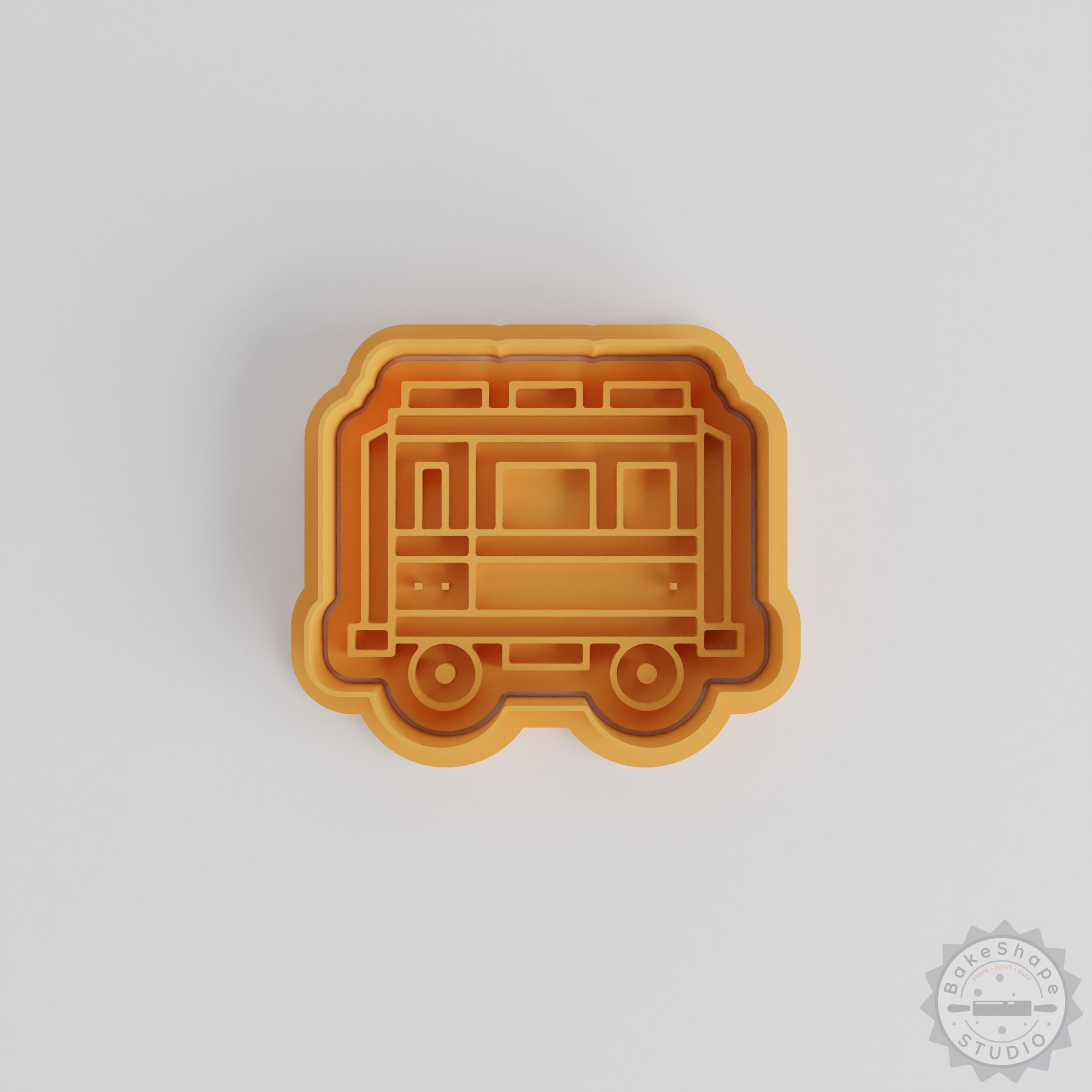 Train shape cutter and stamp set STL for 3D printing cookies and fondant decoration