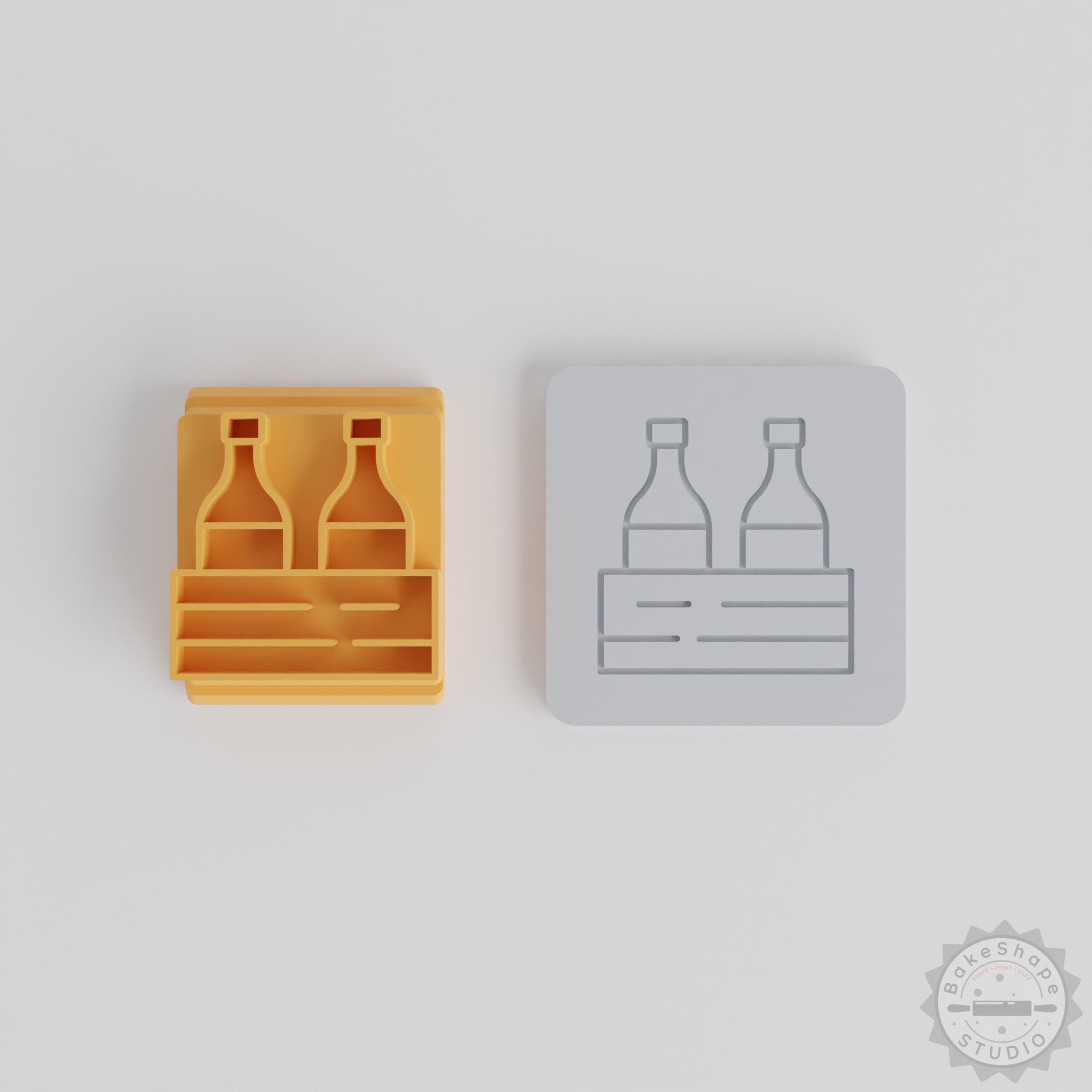 Wine Bottle Stamp Tile Set, 5 Motif Sizes for Clay, Cookies, Fondant, Perfect for Celebrations