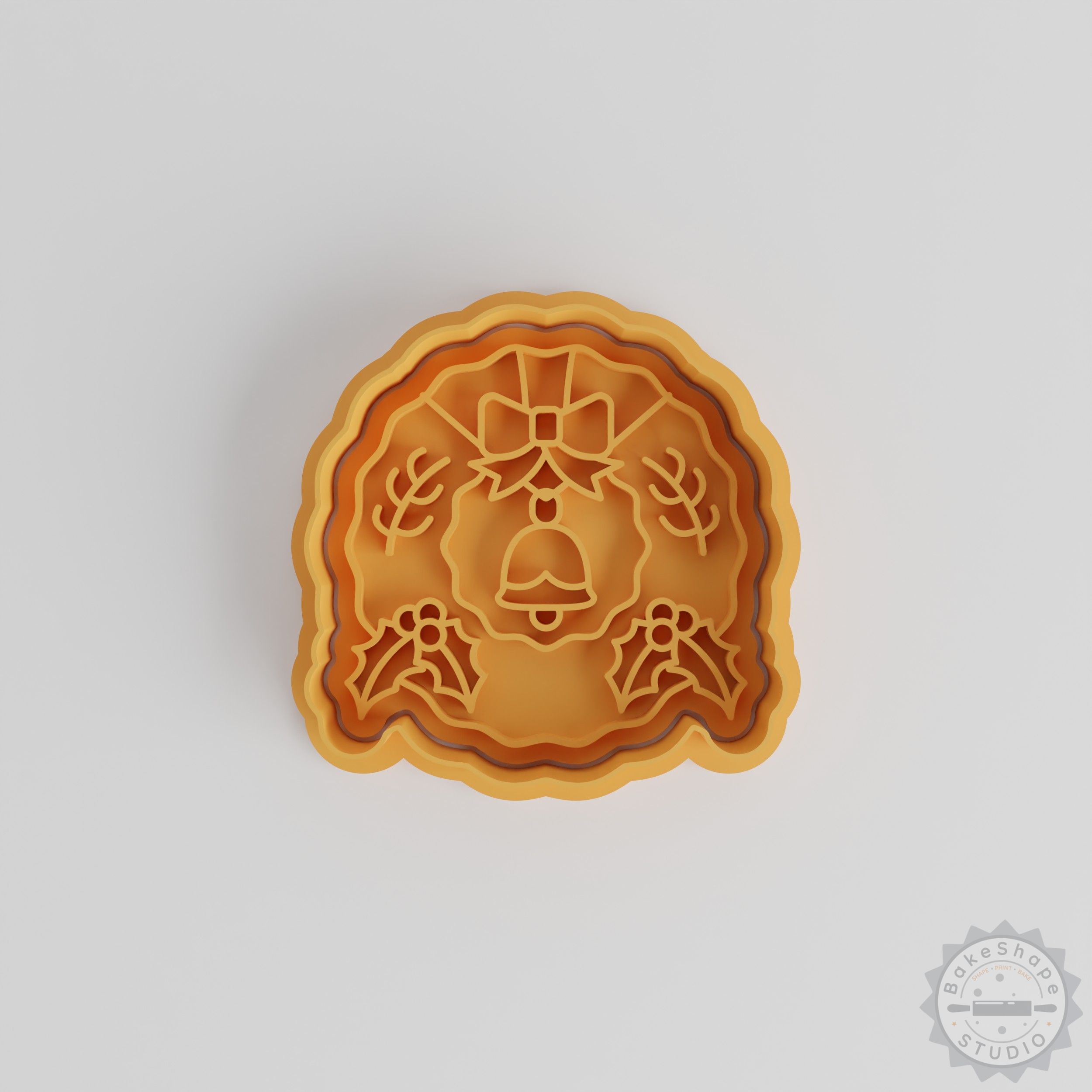 6-Piece Wreath Cookie Cutter & Stamp Set, Ideal for Christmas, Fondant, Holiday Baking Decor