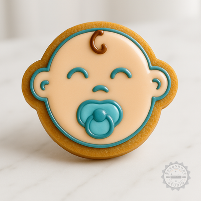 Decorated example 1 of Baby Cookie Fondant Cutter & Stamp Set, 6-Piece, Includes S/M/L Sizes, Perfect for Baking and Decorating