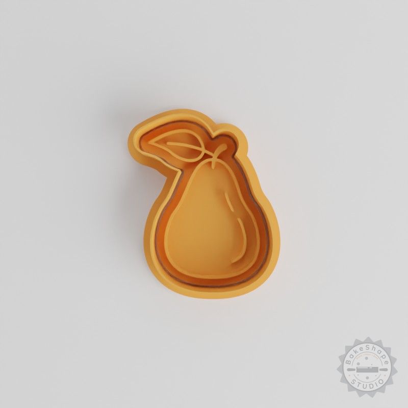Garden Fresh Pear Shape Cutter & Stamp Set, 6 Pieces, Perfect for Cookies & Fondant, 3 Sizes
