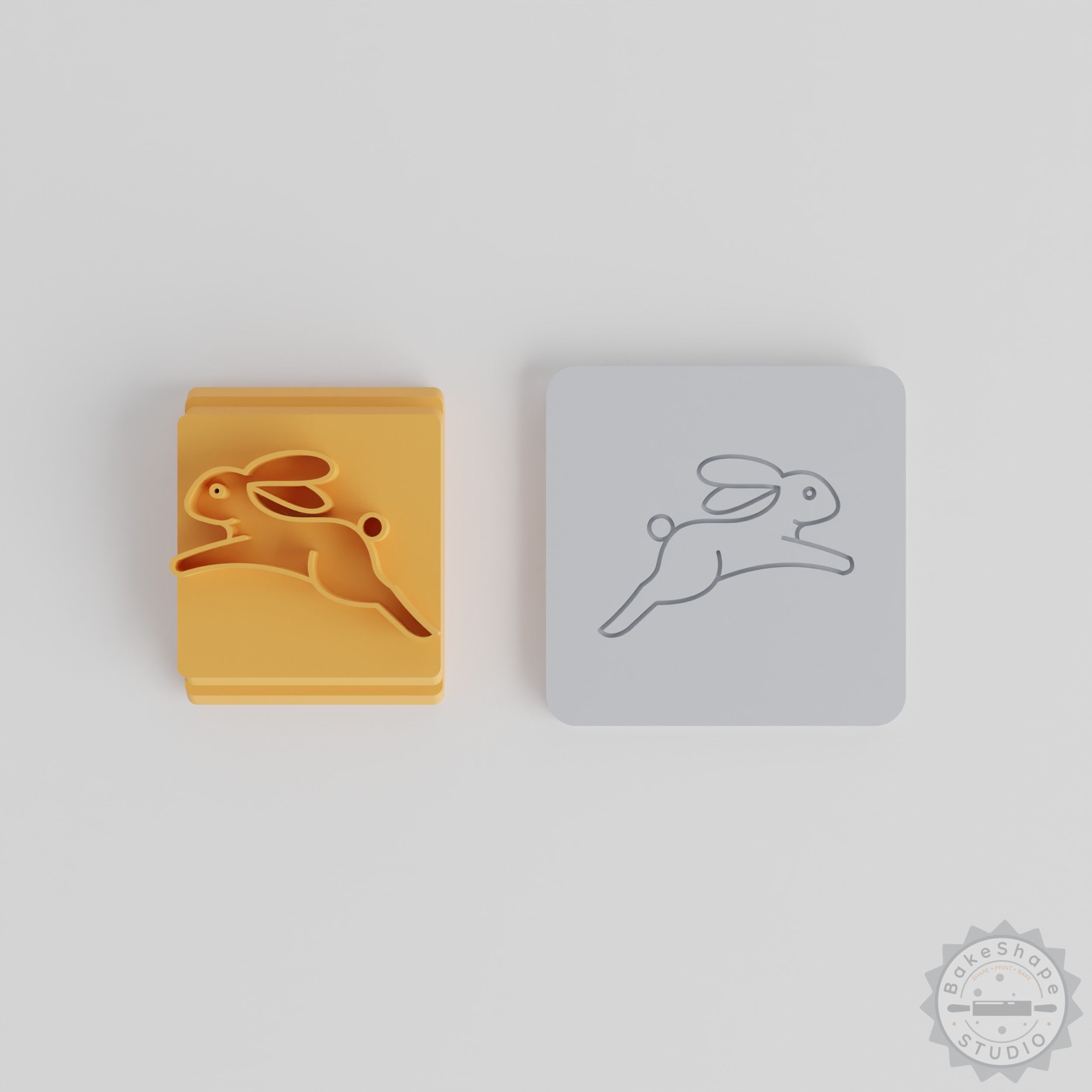 Bunny clay and cookie stamp tile set with 5 Easter bunny designs for 3D printing