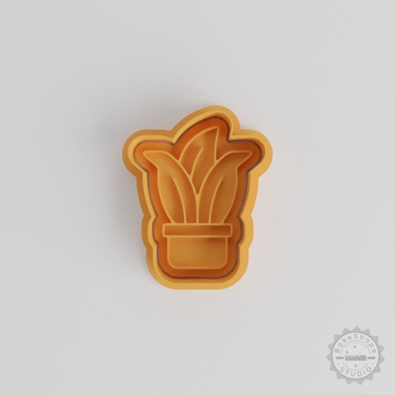 Bendy Plant Cookie Cutter & Stamp Set, 6-Piece, Perfect for Cookies and Fondant, Includes Small/Medium/Large Cutters