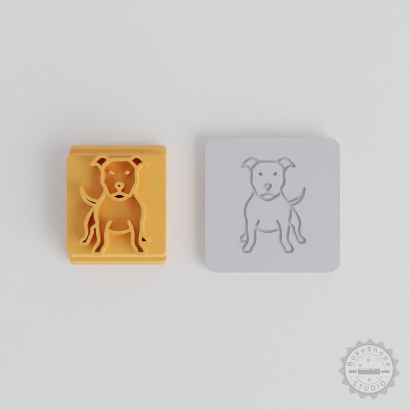 American Pit Bull Stamp Tile Set for Clay, Cookies, Fondant, 5 Motif Sizes, Pet Design