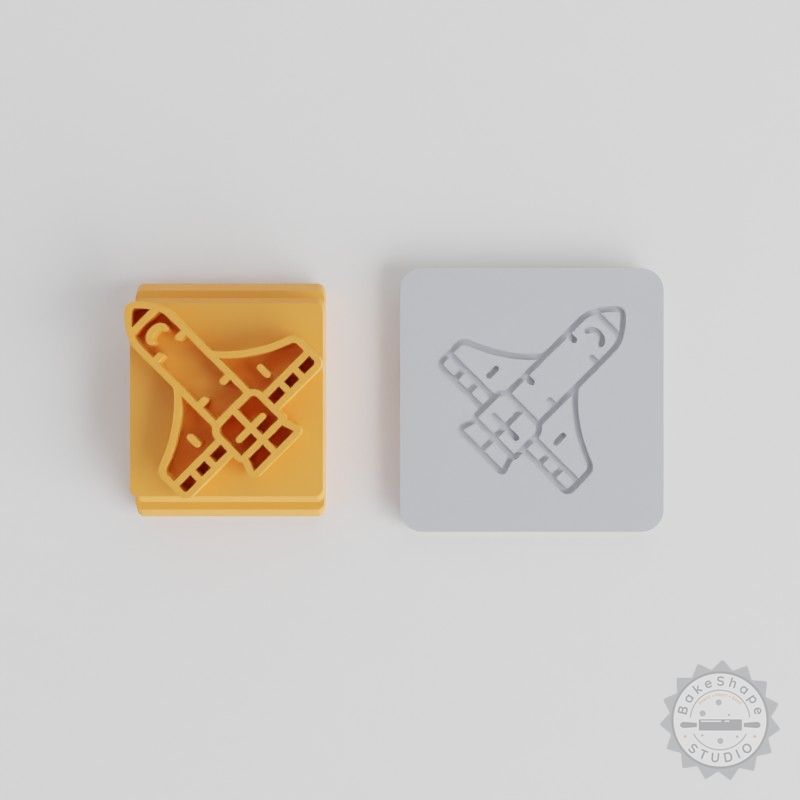 Space Shuttle Stamp Tile Set, 5 Motif Sizes, Perfect for Clay, Cookies & Fondant