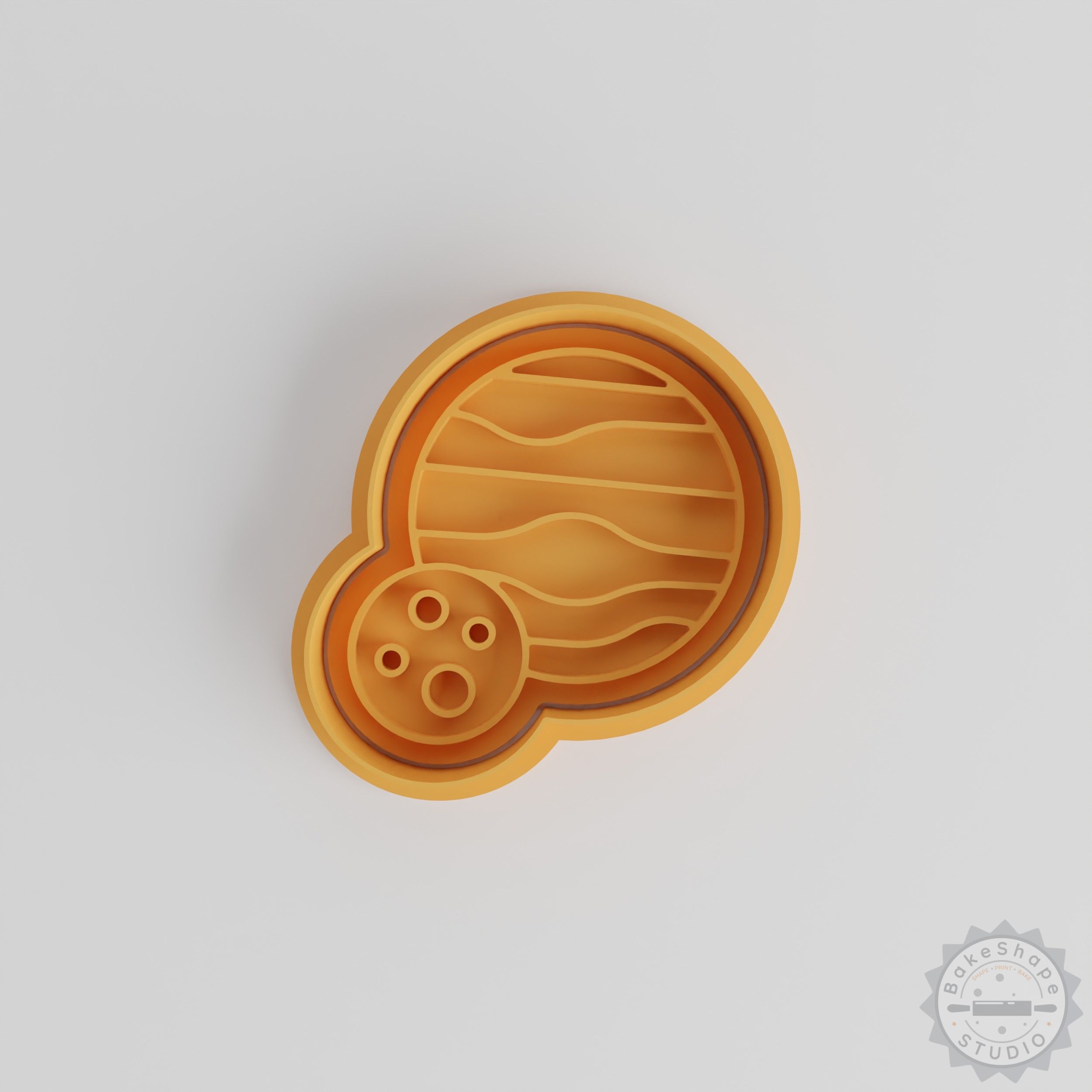 Planet with Moon Cookie Cutter Stamp Set, 6-Piece, for Fondant, Space Theme, Multiple Sizes