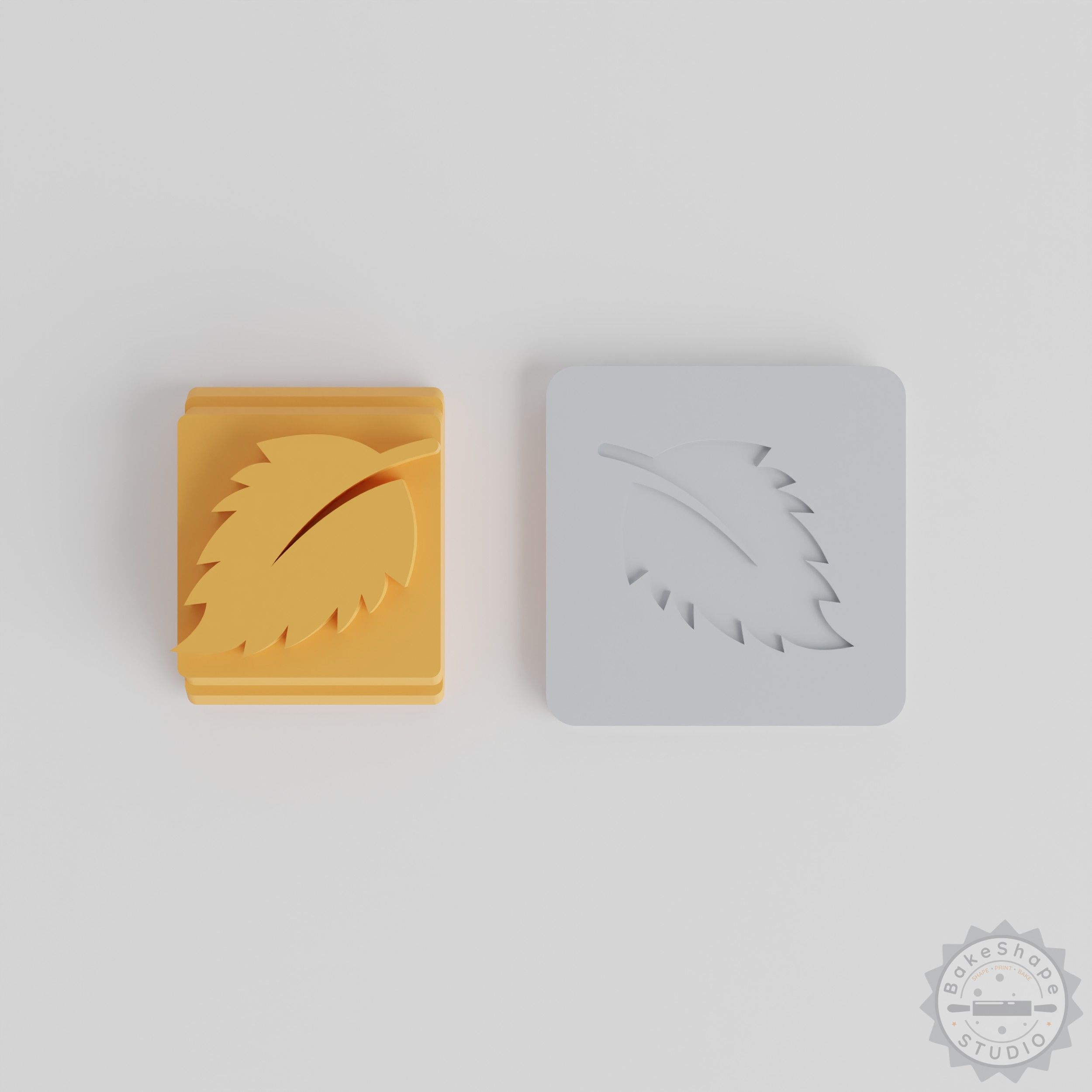 Leaf Stamp Tile Set for Clay, Cookies, Fondant, 5 Sizes, Nature Motif