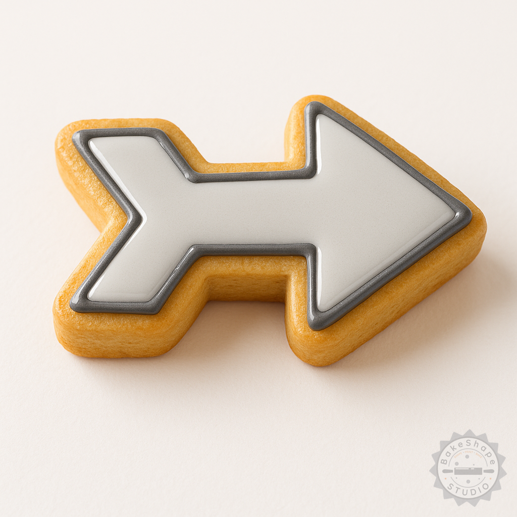 Decorated example 1 of Arrow Shape Cutter and Stamp Set, 6-Piece Cookie & Fondant Tool in S/M/L Sizes