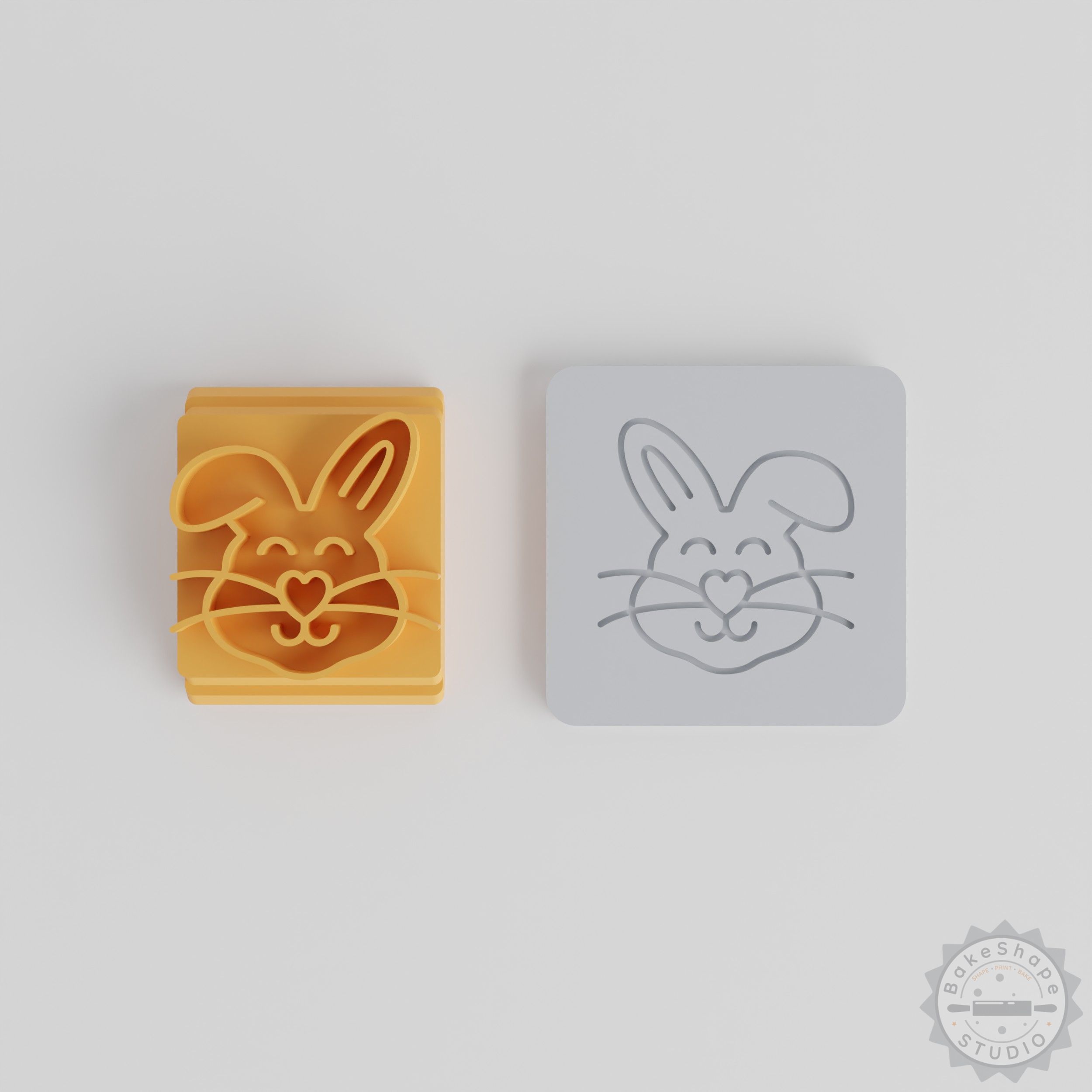 Easter Bunny Stamp Tile Set, 5 Sizes, Perfect for Clay, Cookies, Fondant, Springtime Craft Tool