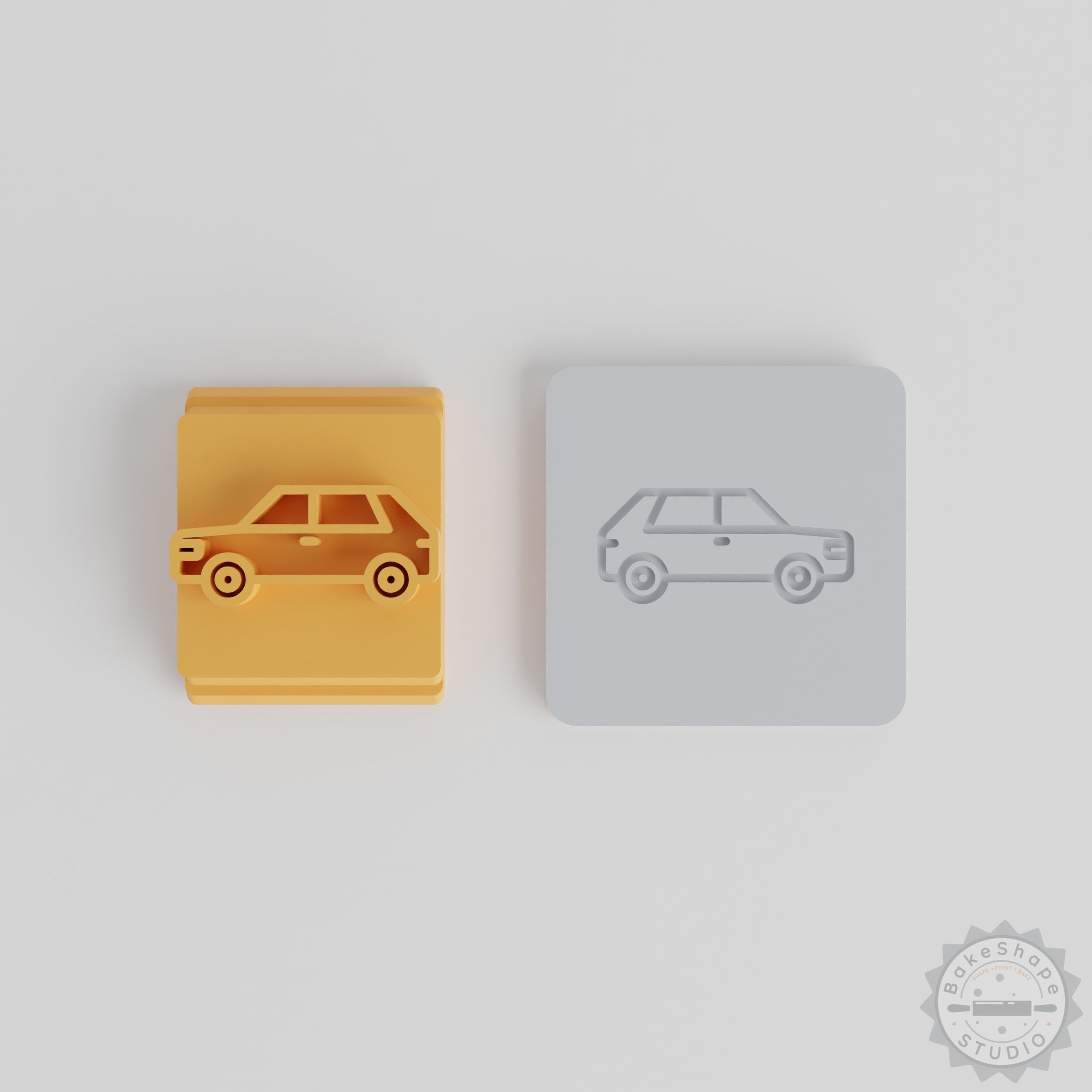 Car Motif Stamp Tile Set, 5 Sizes for Clay, Cookies, Fondant
