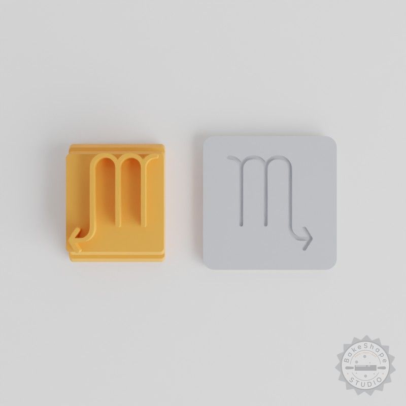 Scorpio Stamp Tile Set for Clay, Cookies, Fondant with 5 Motif Sizes 20-40mm, Zodiac Astrological Design