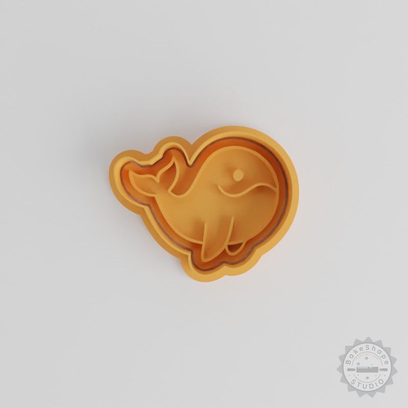 Whale Cookie Cutter and Stamp Set, Animal Shaped, 6-Piece, S/M/L Sizes for Baking and Fondant