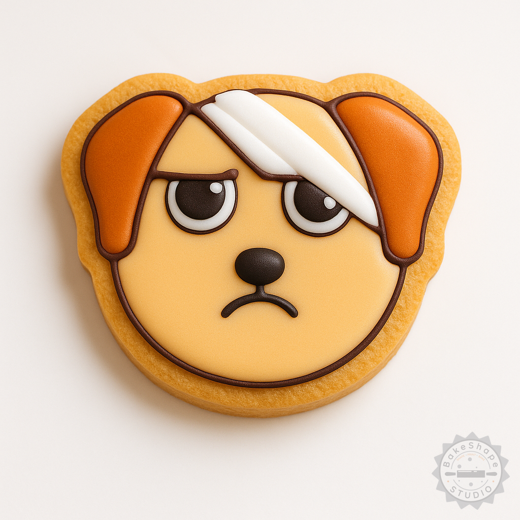 Decorated example 1 of Dog Injury Cookie Cutter & Stamp Set, 6-Piece, Perfect for Cookies & Fondant, Includes S/M/L Sizes
